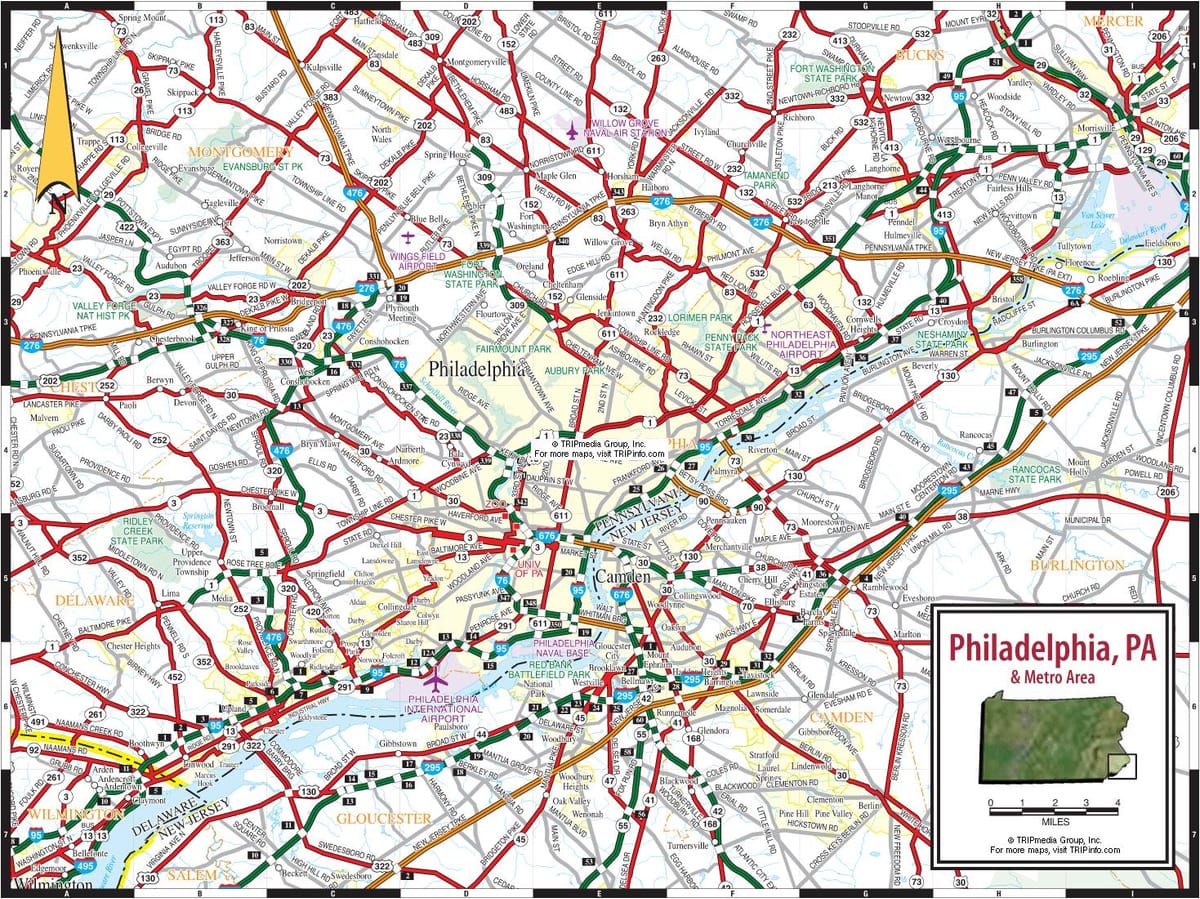 フィラデルフィアの道路地図