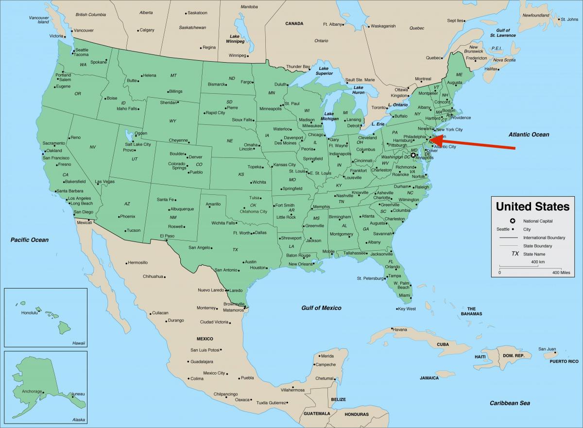 ペンシルバニア州フィラデルフィア - アメリカ地図