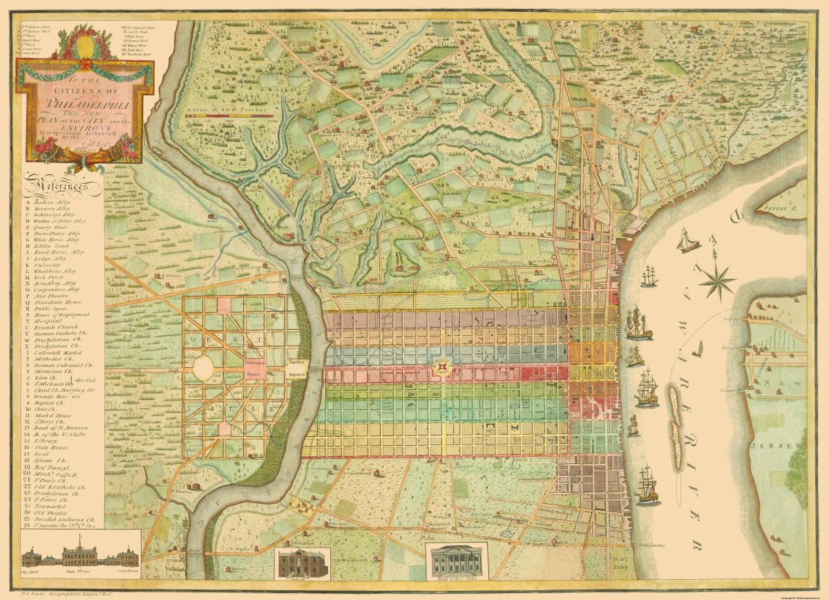 フィラデルフィアの歴史的な地図