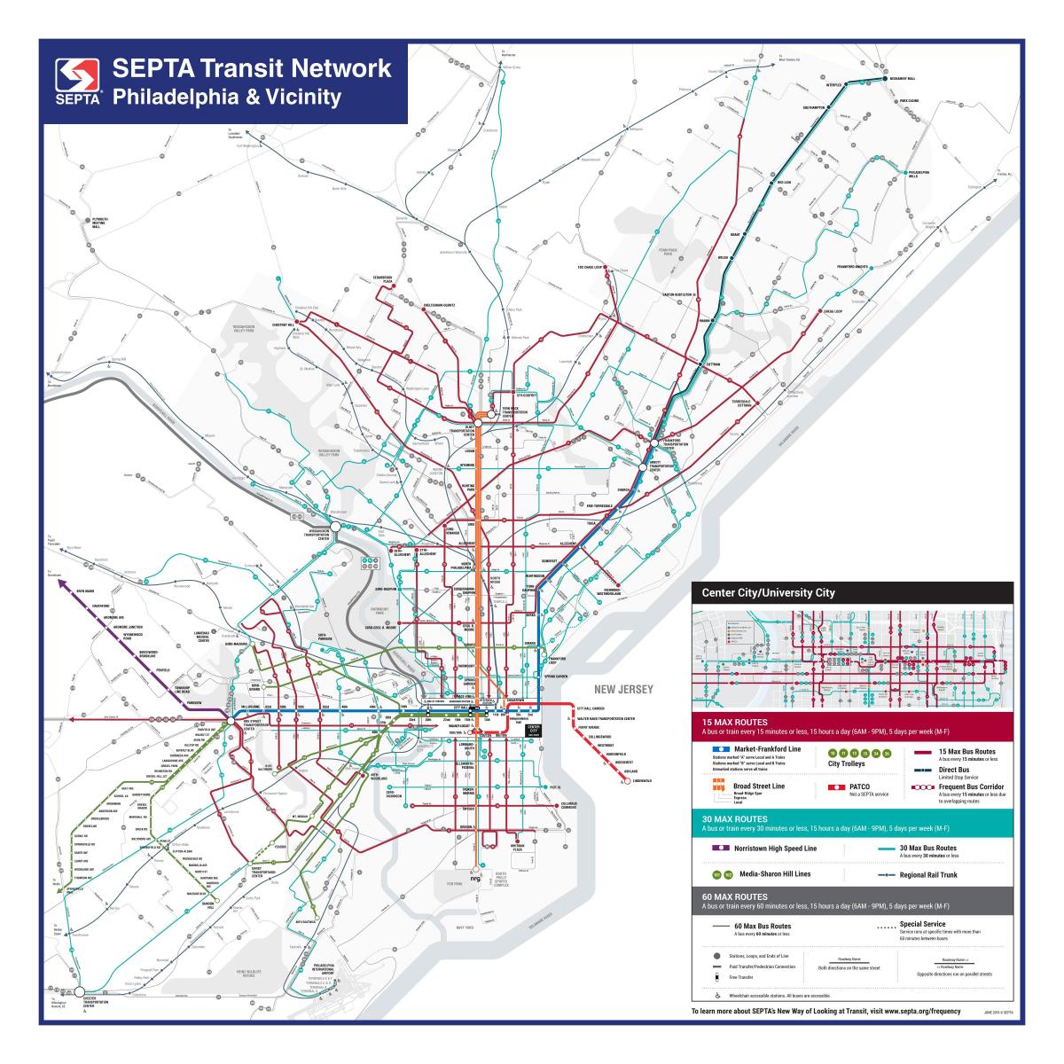 フィラデルフィアの交通地図